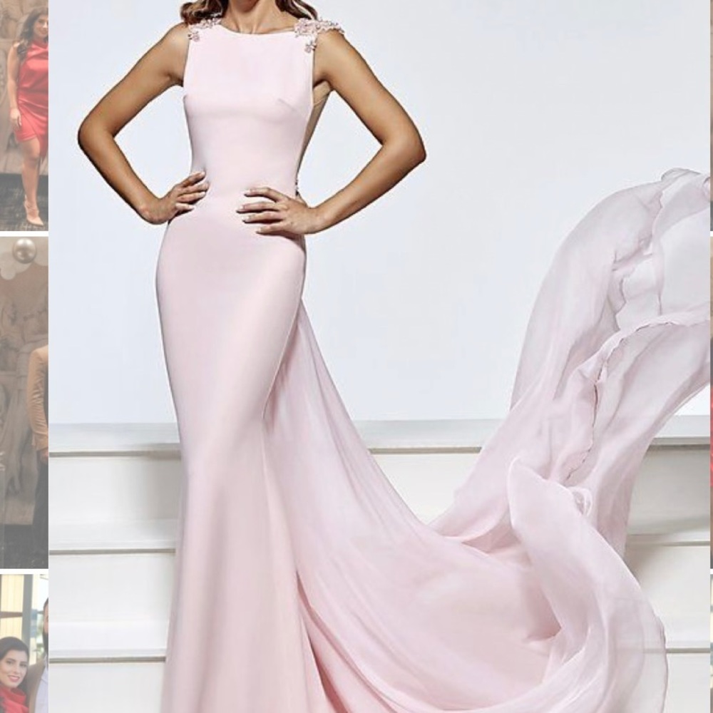 Tarik Ediz Pink evening gown